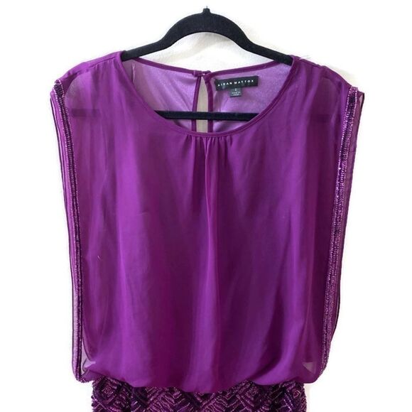 Aidan Mattox Beaded Mini Dress Sz 2 - Picture 2 of 7